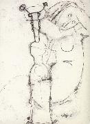 Amedeo Modigliani Sheet of Studies with African Sculpture and Caryatid oil